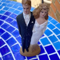 Ceramic Vintage Wedding Cake Topper 