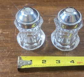 Vintage Glass Salt And Pepper Shakers Set