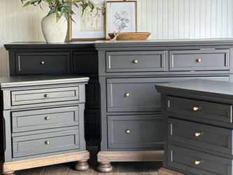 Custom Moody Black Dresser Set