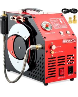 4500PSI PCP Air Compressor – Professional-Grade, 350W Rapid Fill (500cc/20 Min), Dual-Fan Cooling, Auto Shut-Off, Oil-Free, Tri-Power AC/110/220V/12V