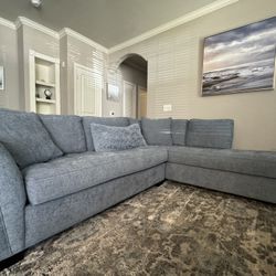 Beautiful Chenille Blue Sofa