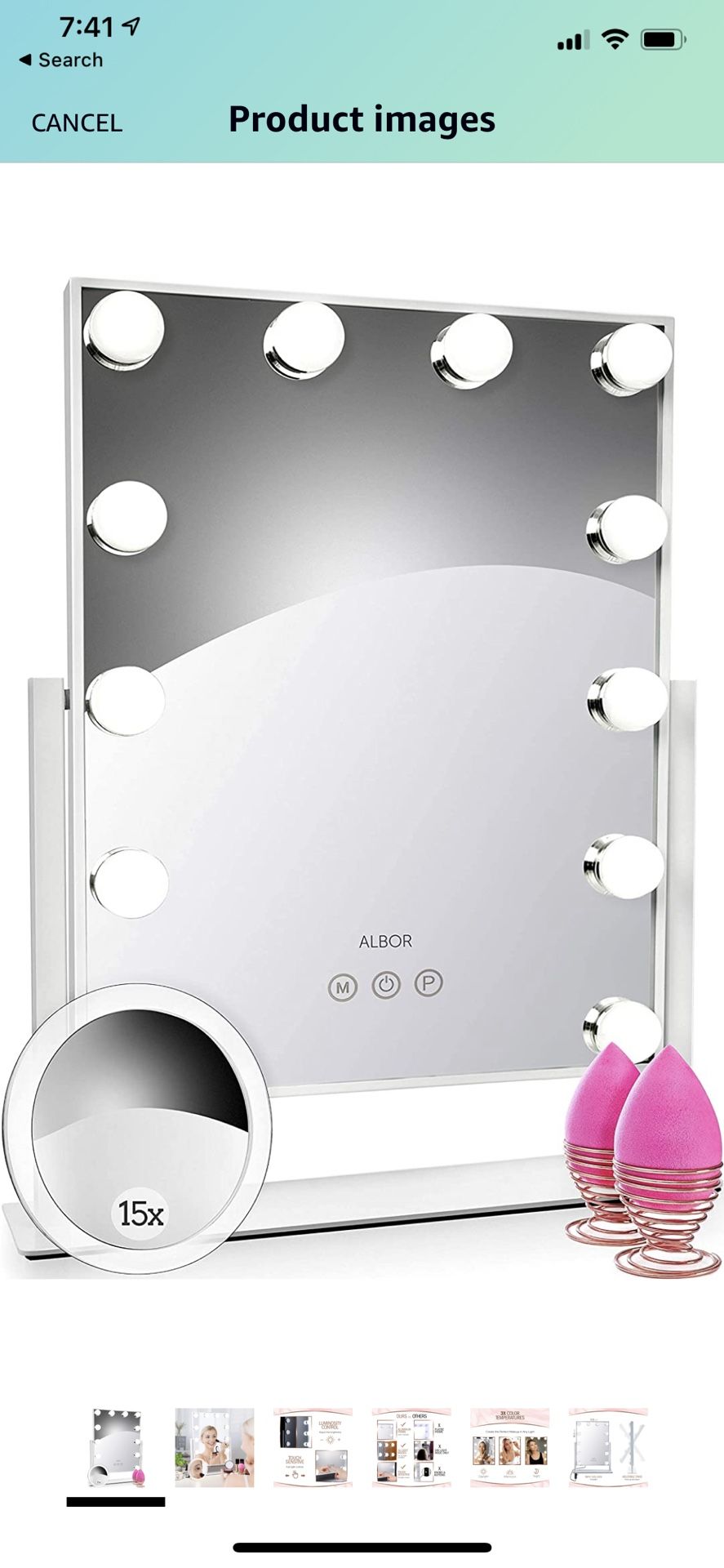 ALBOR Makeup Vanity Mirror with Lights -Lighted Makeup Mirror with Magnification Makeup Mirror with Lights Led Mirror Magnifying Mirror with Light Lig