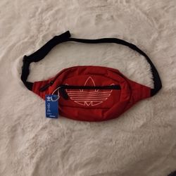 Adidas Original Trefoil Fanny Pack Crossbody Bag Waist Logo Hip Pack Red NEW