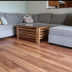 Bonaterra Charcoal Grey Fabric 2-Piece Sectional