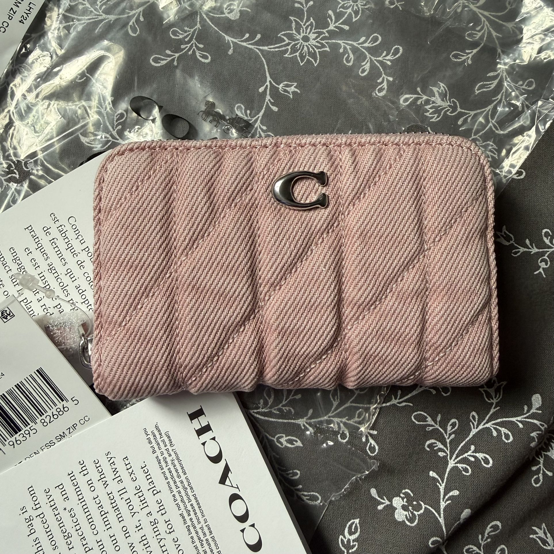 Coach Pink Zip Card Case