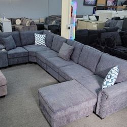 ✅️✅️L-Shape Sectional With Cupholder Console And Ottoman
✅️✅️