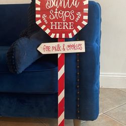 Santa Stop Here Yard Stake Or Door Decor