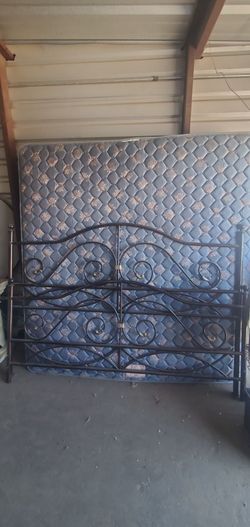 King size frame, head board,  mattress and box springs