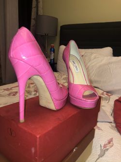 JIMMY CHOO HOT PINK HEELS SIZE 38.5