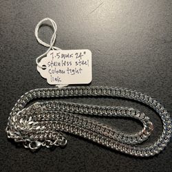 Slashed Price- 7.5 mm x24” Cuban Link SS Chain