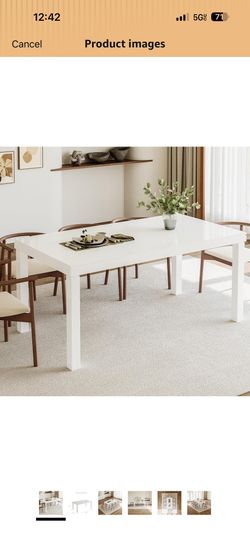 High Gloss Dining Table, White Gloss
