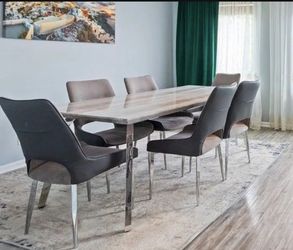 Marble Dining Table With 6 Chairs