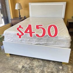 NEW FULL BED FRAME AND MATTRESS