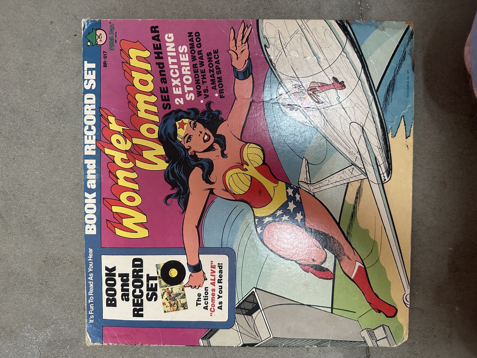 Vintage Peter Pan 1977 DC Comics Wonder Woman Book & Record Set
