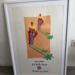 Collectible 1999 Acura LA Bike Tour Framed Poster