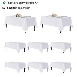 8 Pack Table Cloths For 8 Foot Tables 60x120 Inch