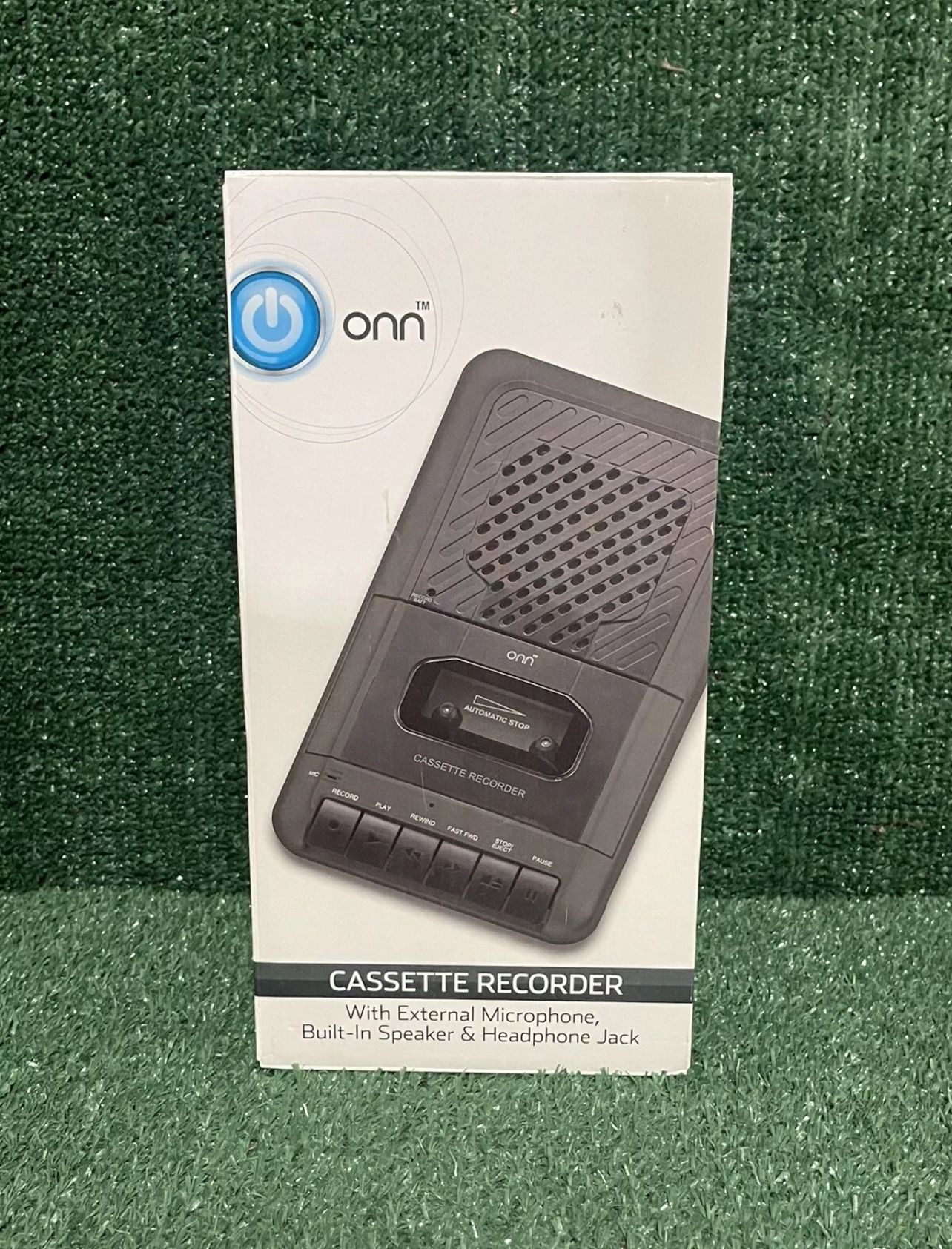 ONN Cassette Recorder W/built -In Microphone & One- Touch Recording New In Box