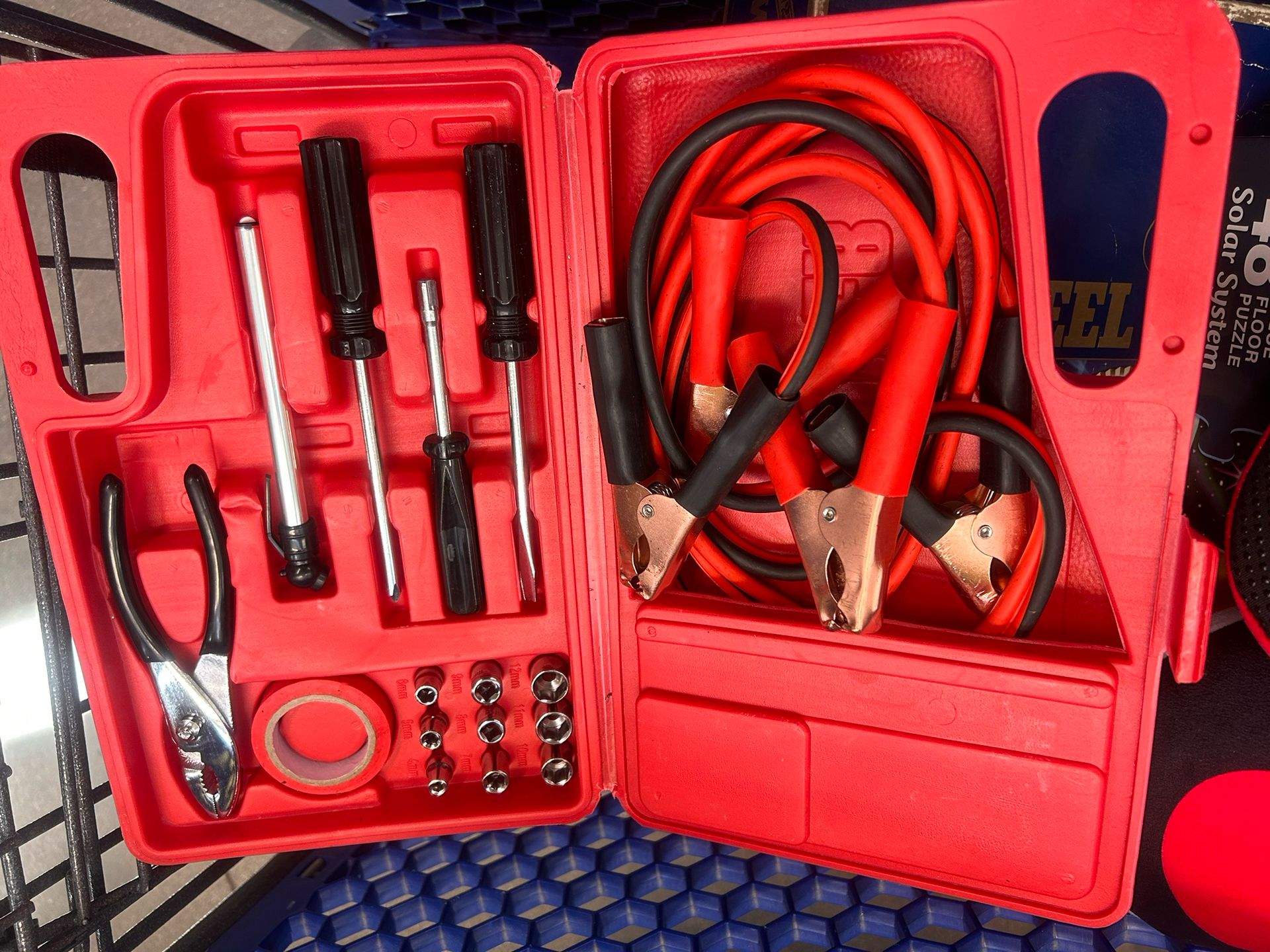Roadside Assistance Emergency Tool Kit For Car, Jumper Cables For Auto 