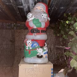 Vintage 45 inches tall Santa with dalmatians blow mold