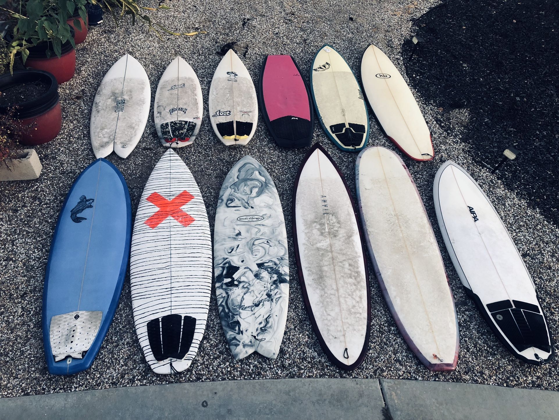 Surfboard Sale, 12 Groveler, Fish, Shortboard, Hybrid Surfboards For Sale $60 And Up