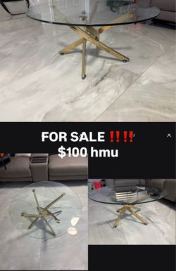 Round Glass Coffee Table Gold Base