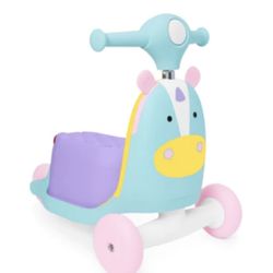 Skip Hop Kids' 3-in-1 Ride On Scooter and Wagon Toy - Unicorn 