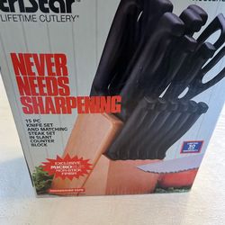 Tristar 15piece knife set & counter block