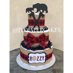 Lumper Jack Themed Diaper Cake Great For Baby Showers