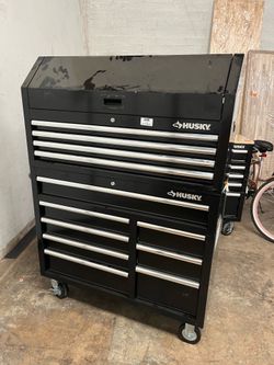 Standard Duty 42 in. W x 18 in. D 12-Drawer Gloss Black Rolling Tool Chest Combo