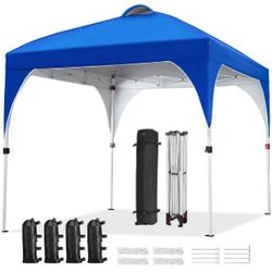 8x8 Pop Up Canopy Tent with Vent, white