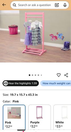 French Kid's Clothes Hanger Clothing Rack Pink