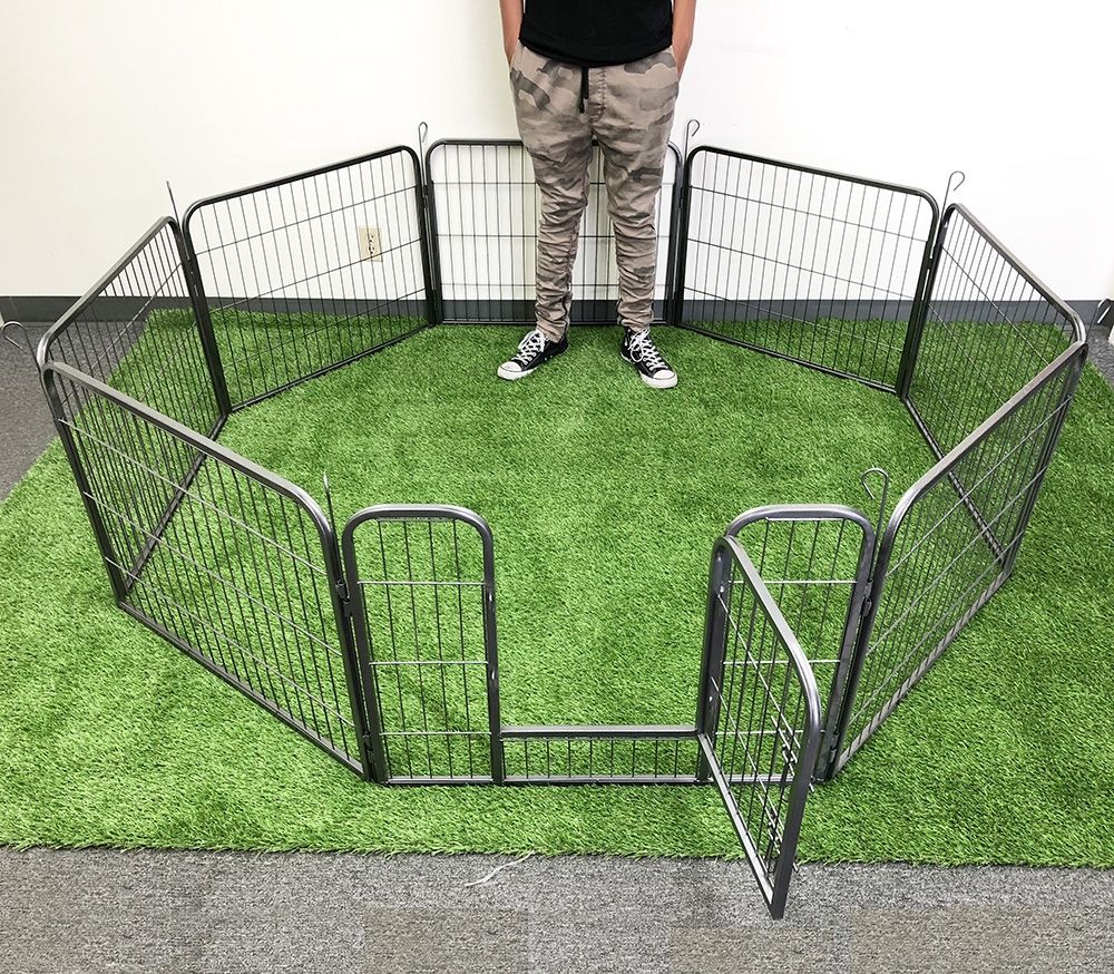 New In Box $75 Pet 8-Panel Playpen, Each Panel (24” Tall X 32” Wide) Heavy Duty Dog Exercise Fence Gate Crate Kennel