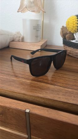 Gucci Square Sunglasses Black Brown Lens