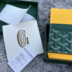 Green Goyard Card Wallet – Brand New
