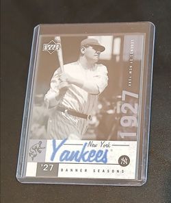 Babe Ruth card in a hard protective case.  $10