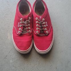 VANS  RED SHOES Sz 11 Kids