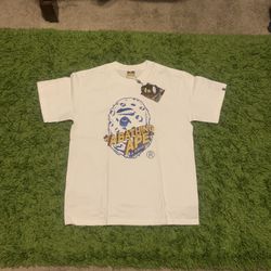 BAPE White/Blue T-Shirt Short Sleeve Size S New