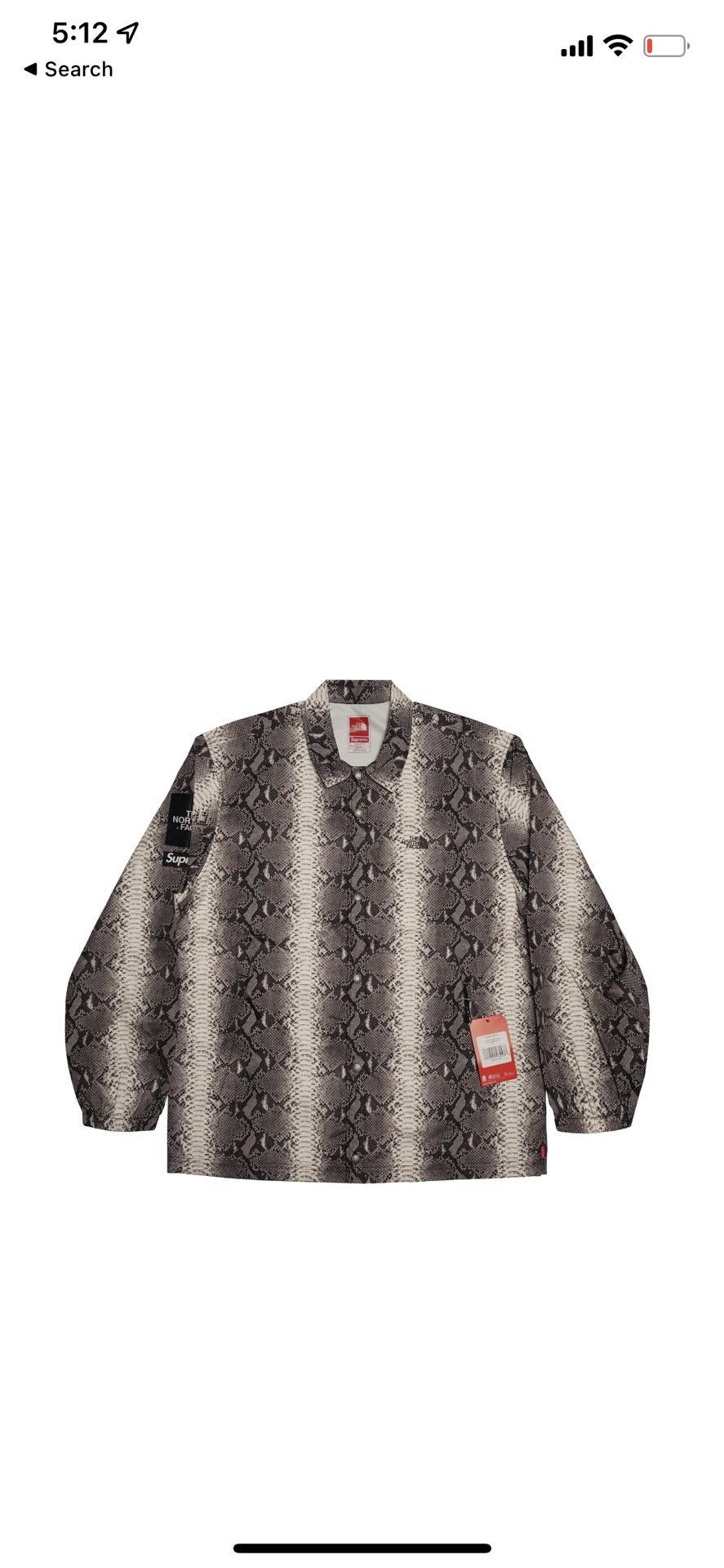 Supreme The North Face Snakeskin Coaches Jacket Sz M