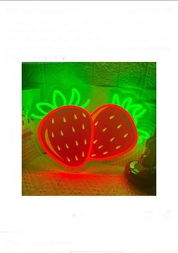Strawberry Led Neon Sign Dimmable