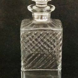 Antique Empty 1954 Old Mr. Boston Clear Glass Rum Bottle R174 with Glass Topper 
