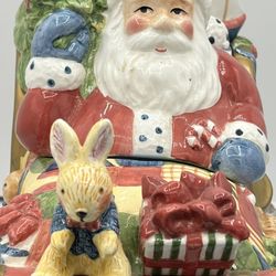 Portmeirion "A Christmas Story" Susan Winget Santa in Sleigh COOKIE JAR w/ box   This beautiful Portmeirion cookie jar is a must-have for any collecto