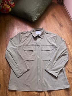 Norse Projects Jens Travel Light Overshirt in the Concrete Grey colorway - Size L
