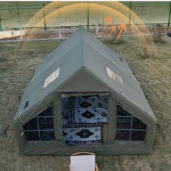 Large Luxury Inflatable Camping Tent Cotton Canvas Tent, Breathablef