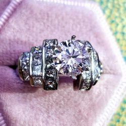 4.50 carat platinum real diamond ring lab & natural