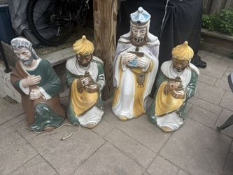 Poloron Nativity 3 Wisemen And Shepherd Blow Mold