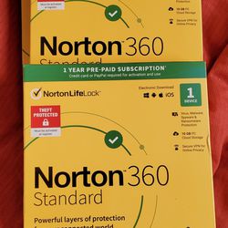 Norton 360 Standard For 1 Device- Brand New Sealed Package