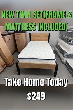 NEW TWIN SET (FRAME & MATTRESS INCLUDED)