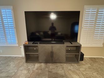 85' Samsung TV with TV stand & surround sound