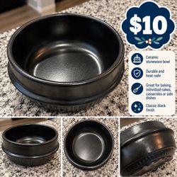 Black Ceramic Stoneware Bowl