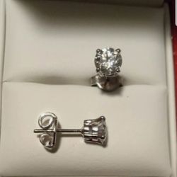 GENUINE 2 CT SILVER MOISSANITE EARRINGS WITH FRICTION BACKS